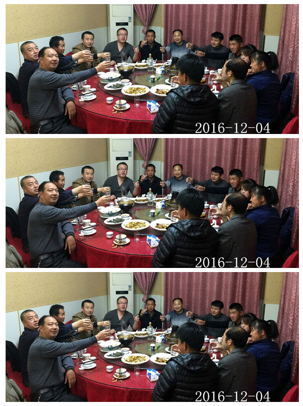 2016年12月04日合肥立新食用菌培训基地学员在校食堂小聚餐
