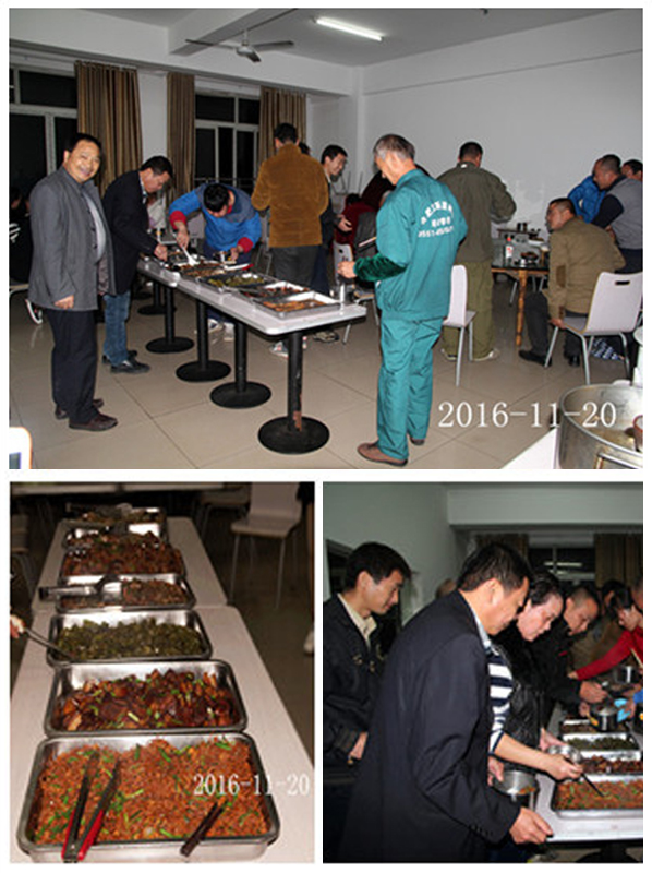 2016年11月20日合肥立新食用菌培训基地学员在校食堂小聚餐